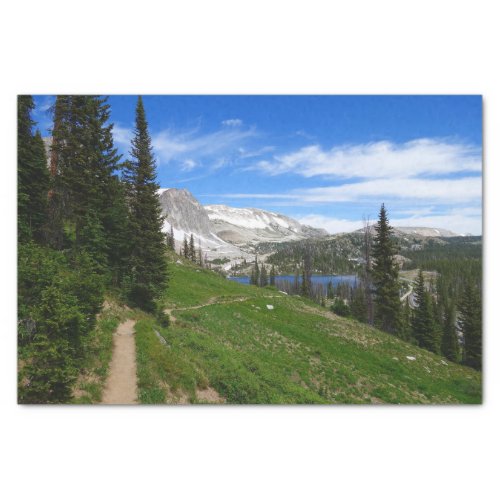 Scenic Hiking Snowy Range Mountain Summit Wyoming Tissue Paper