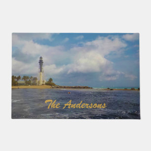 Scenic Hillsboro Inlet Light Personalized Doormat
