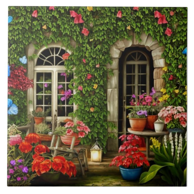 Scenic Home Exterior Design Ceramic Tile (Front)