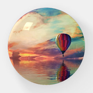 Scenic Hot Air Balloon Sunrise Paperweight