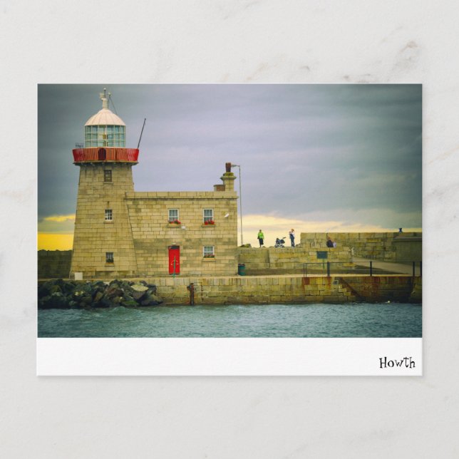 Scenic Howth Harbour Lighthouse, Ireland - Vintage Postcard (Front)