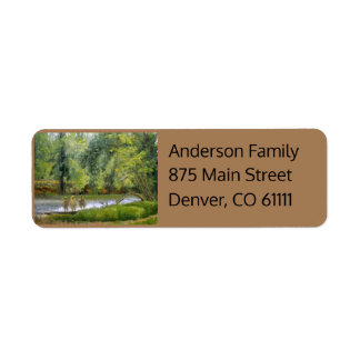 Scenic Illinois River Fishermen in Arkansas Label