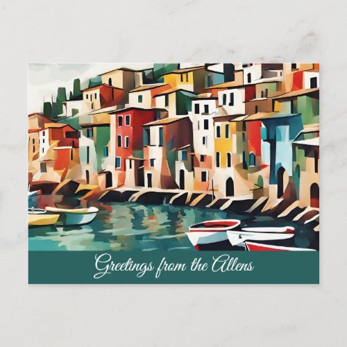Scenic Italy Bold Colorful Custom Sea Coast Postcard