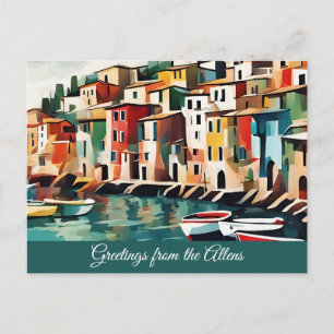 Scenic Italy Bold Colorful Custom Sea Coast Postcard