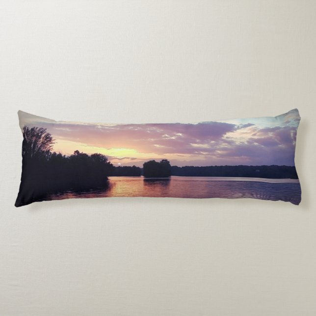 Scenic Lake Blanket Body Pillow (Front)