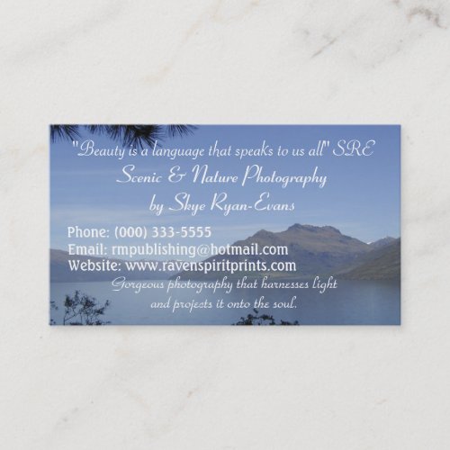 "SCENIC LAKE" Business Cards