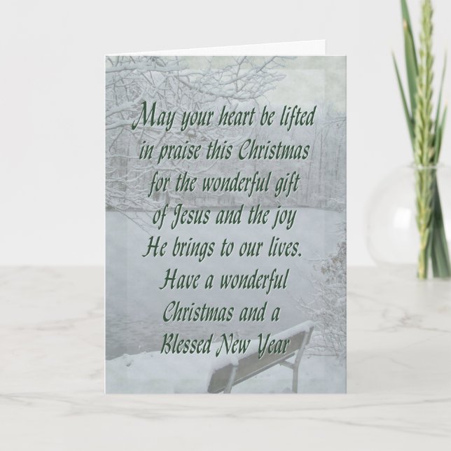 Scenic Lake Christmas Holiday Card (Front)