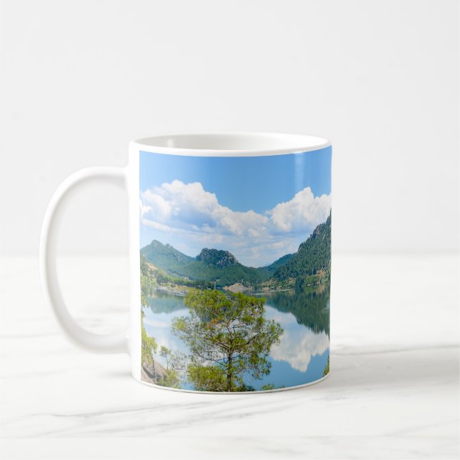 Scenic Lake Mountain Reflection Coffee Mug (Left)