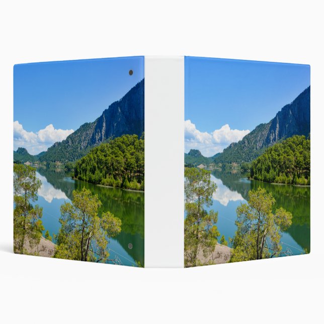 Scenic Lake Mountain Reflection Photo 3 Ring Binder (Background)