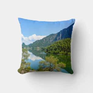 Scenic Lake Mountain Reflection Photo Throw Pillow