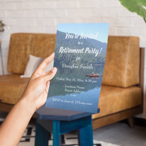 Scenic Lake Photo Retirement Party Invitation