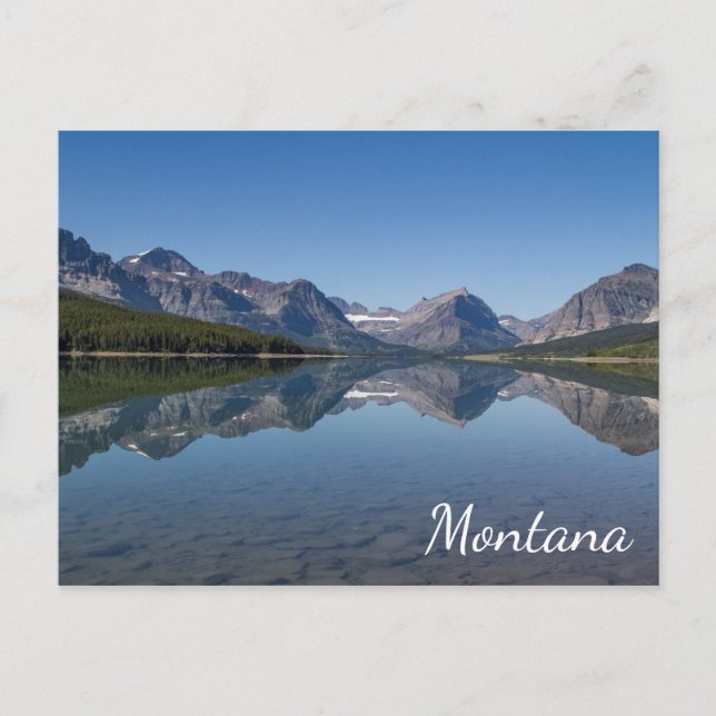 Scenic Lake Sherburne Montana Mountains Postcard (Front)