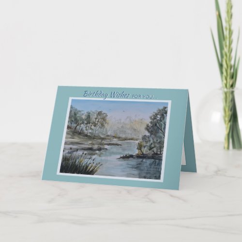 Scenic Lakeside Landscape Card