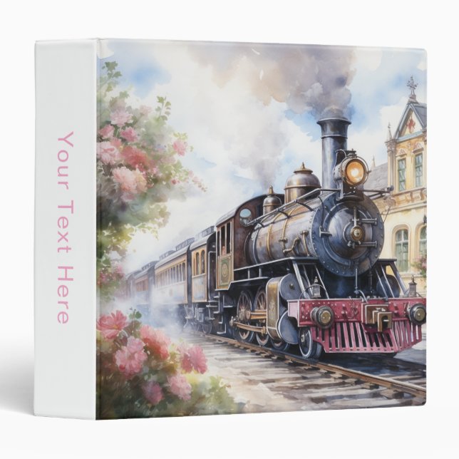 Scenic Landscape a Victorian Train 3 Ring Binder (Front/Spine)