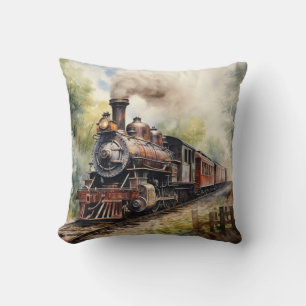 Scenic Landscape a Victorian Train Throw Pillow