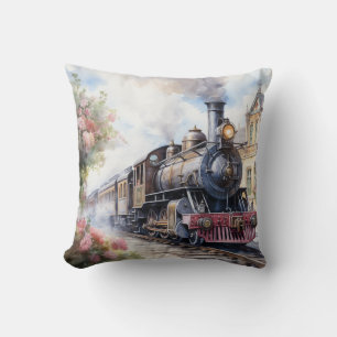 Scenic Landscape a Victorian Train Throw Pillow