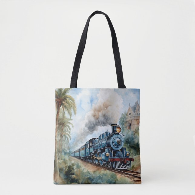 Scenic Landscape a Victorian Train Tote Bag (Front)