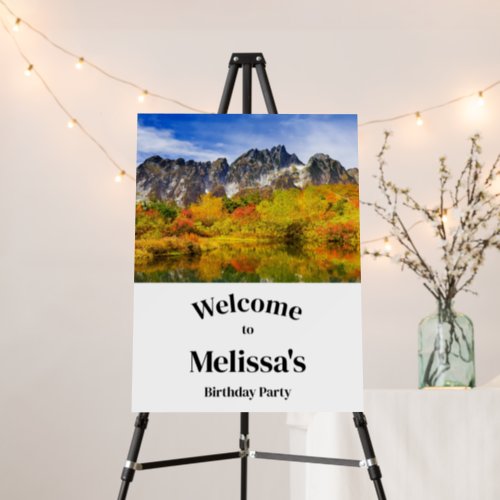 Scenic Landscape Forest and Mountain Party Welcome Foam Board