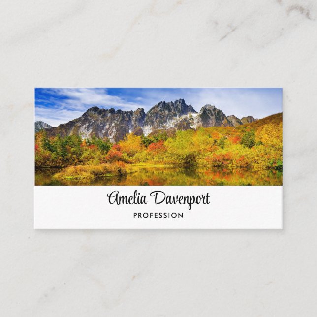 Scenic Landscape Forest and Mountains Business Card (Front)