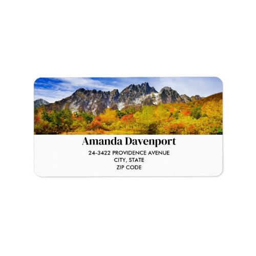 Scenic Landscape Forest and Mountains Label