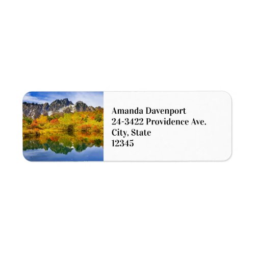 Scenic Landscape Forest and Mountains  Label