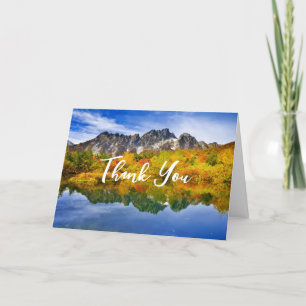 Scenic Landscape Forest and Mountains Letterpress Thank You Card