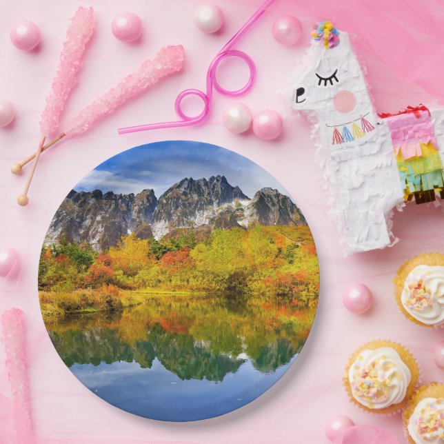 Scenic Landscape Forest and Mountains  Paper Plates (Party)