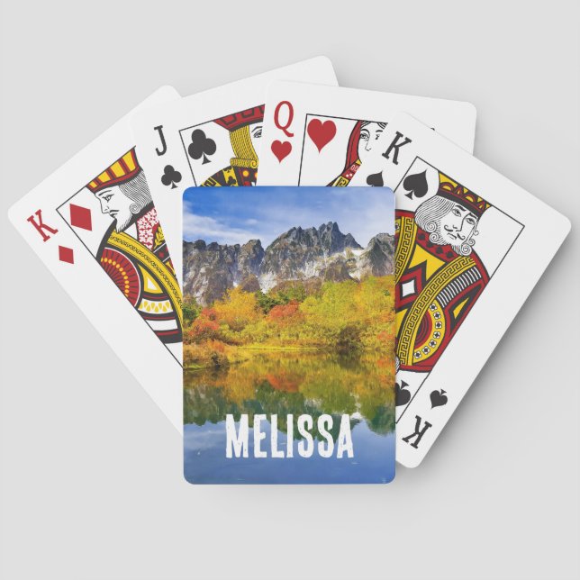 Scenic Landscape Forest and Mountains  Poker Cards (Back)