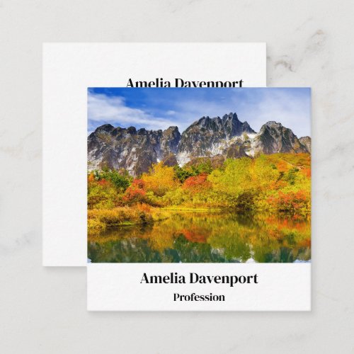 Scenic Landscape Forest and Mountains Square Business Card