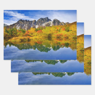 Scenic Landscape Forest and Mountains Wrapping Paper Sheets