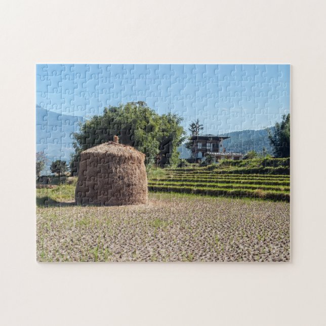 Scenic landscape in rural Bhutan, Himalaya, Asia Jigsaw Puzzle (Horizontal)
