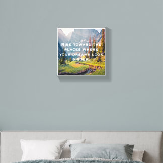 Scenic Landscape Mountainside Inspirational Quote Canvas Photo Tile