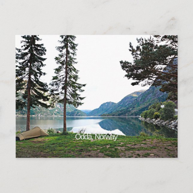 Scenic landscape photograph of Odda, Norway Postcard (Front)