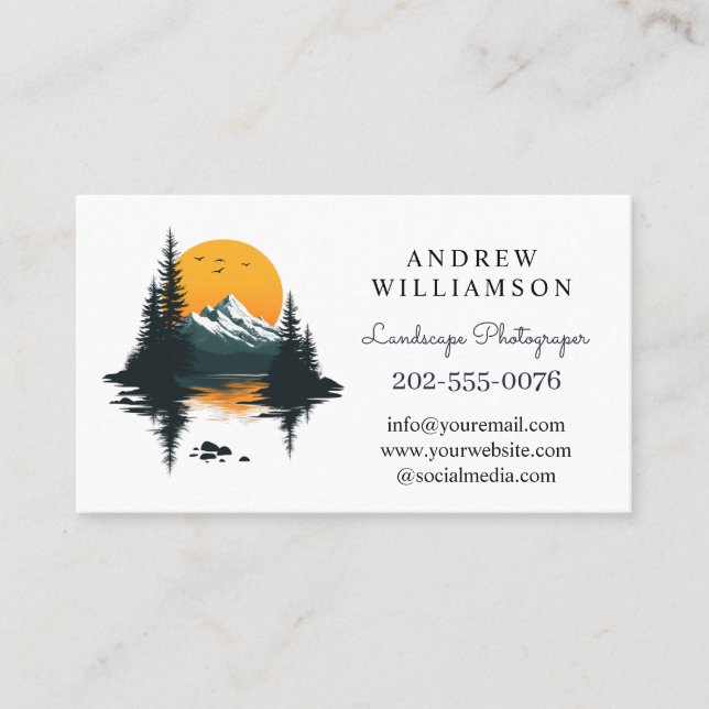 Scenic Landscape Photographer Business Card (Front)