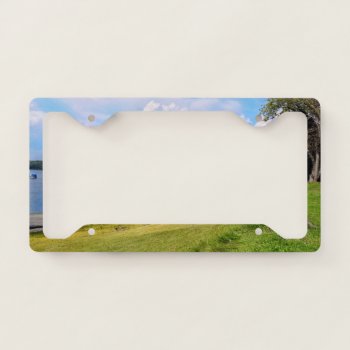 Scenic Landscape  Sky  Clouds  Grass And Water License Plate Frame by minx267 at Zazzle