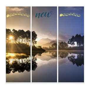 Scenic landscape Success Phrase Triptych Wall Art