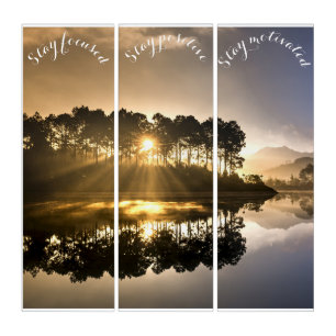 Scenic landscape Success Phrase Triptych Wall Art