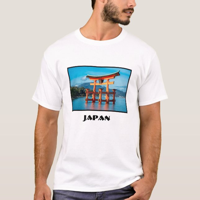 Scenic Landscape with Japanese Torii Gate T-Shirt (Front)