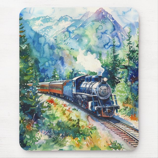 Scenic Landscape with Train Mouse Pad (Front)