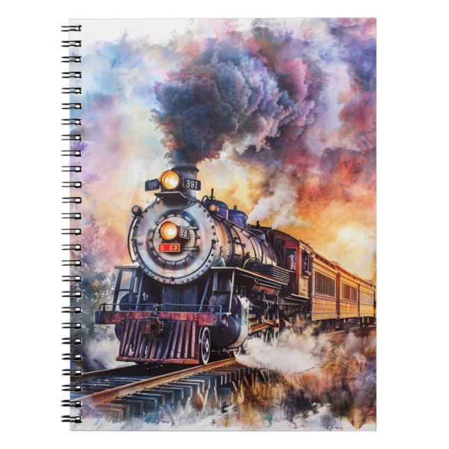 Scenic Landscape with Train Notebook (Front)