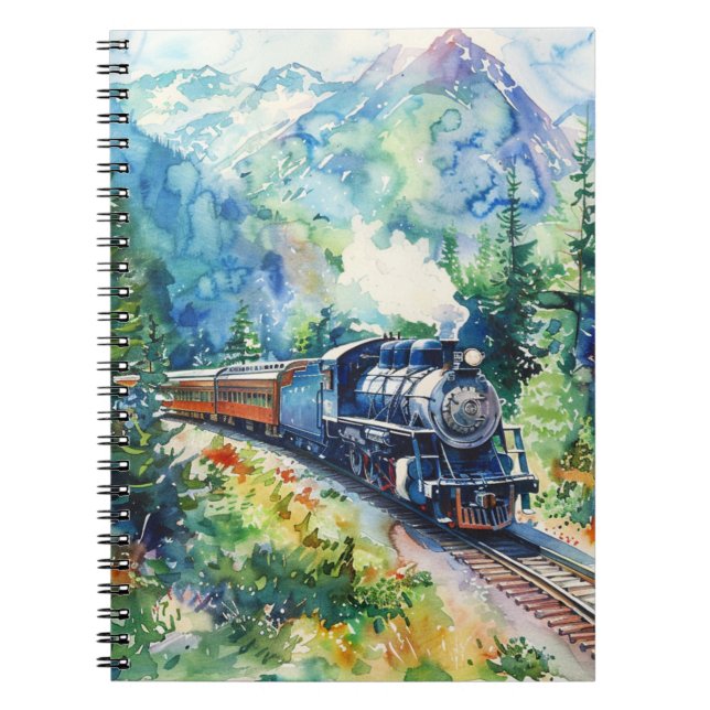 Scenic Landscape with Train Notebook (Front)