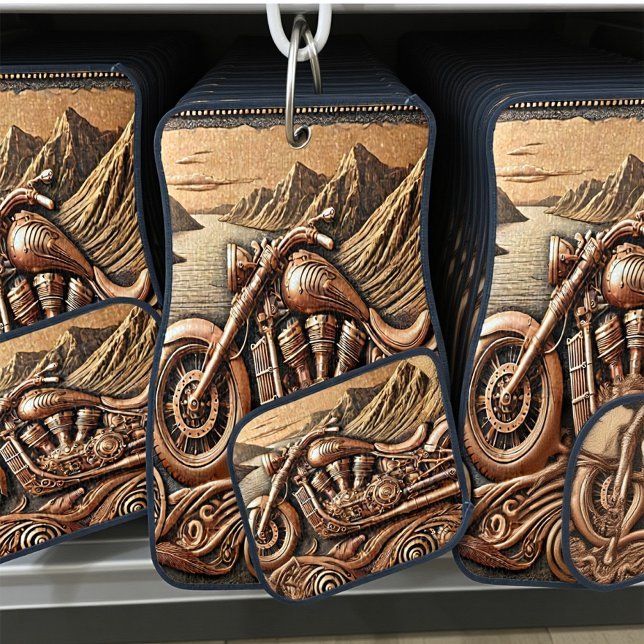 Scenic Leather-Style Motorcycle Art Car Floor Mat (Creator Uploaded)