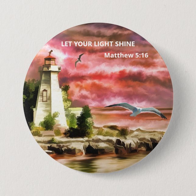 Scenic Let Your Light Shine Matthew 5:16 Button (Front)