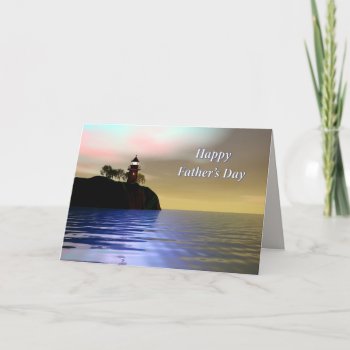 Scenic Lighthouse Father's Day Card by Peerdrops at Zazzle