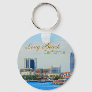 Scenic Long Beach Skyline Keychain