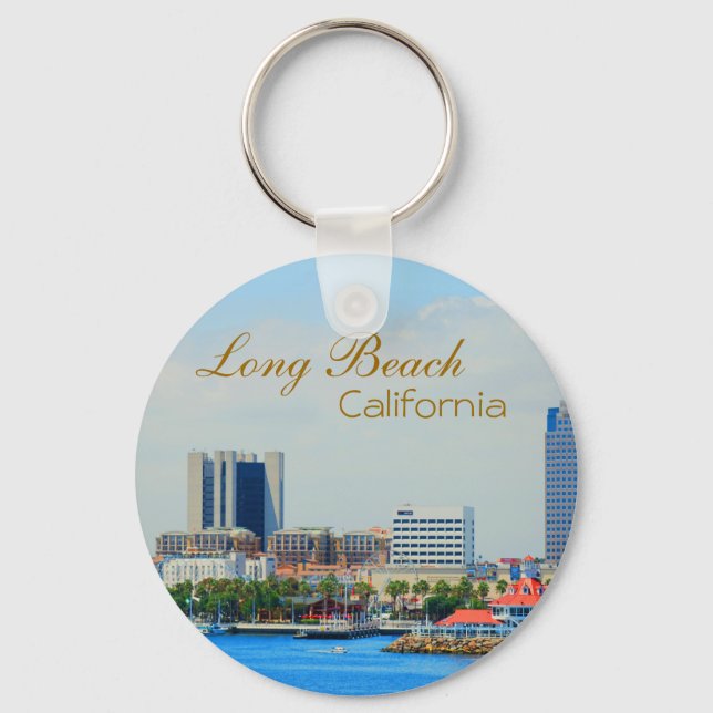 Scenic Long Beach Skyline Keychain (Front)