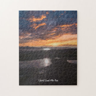 Scenic Lovely Colorful Sunset Text Personalized Jigsaw Puzzle