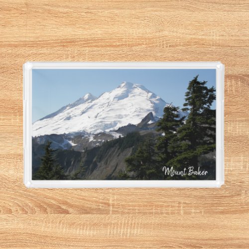 Scenic Mount Baker Landscape Acrylic Tray