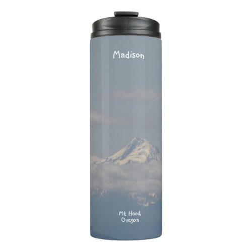 Scenic Mount Hood Photo Blue Personalized Thermal Tumbler