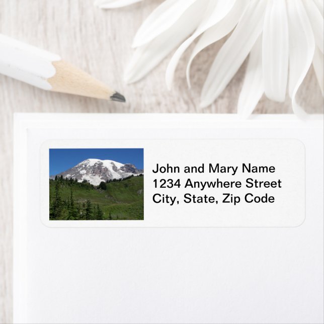 Scenic Mount Rainier Landscape Address Label (Insitu)